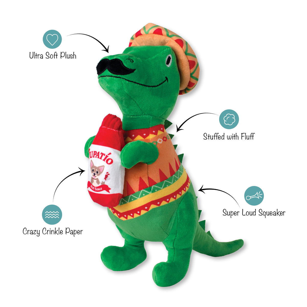 PETSHOP FIESTA SAURUS PLUSH DOG TOY PetShop by Fringe Studio