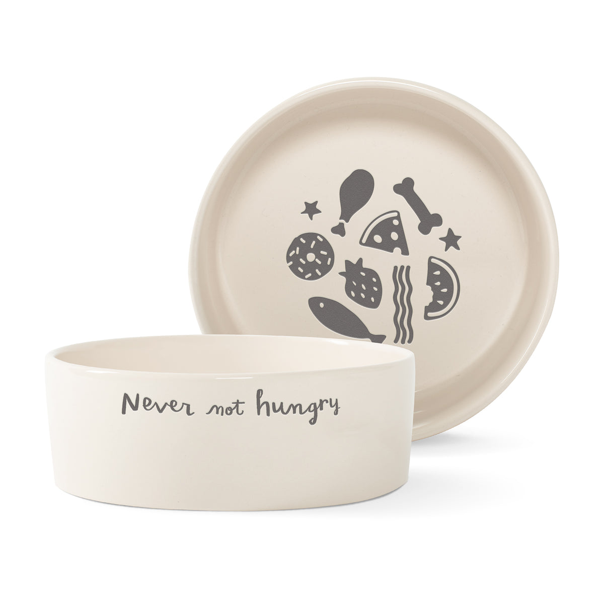 NEVER NOT HUNGRY MEDIUM PET BOWL by Fringe Studio