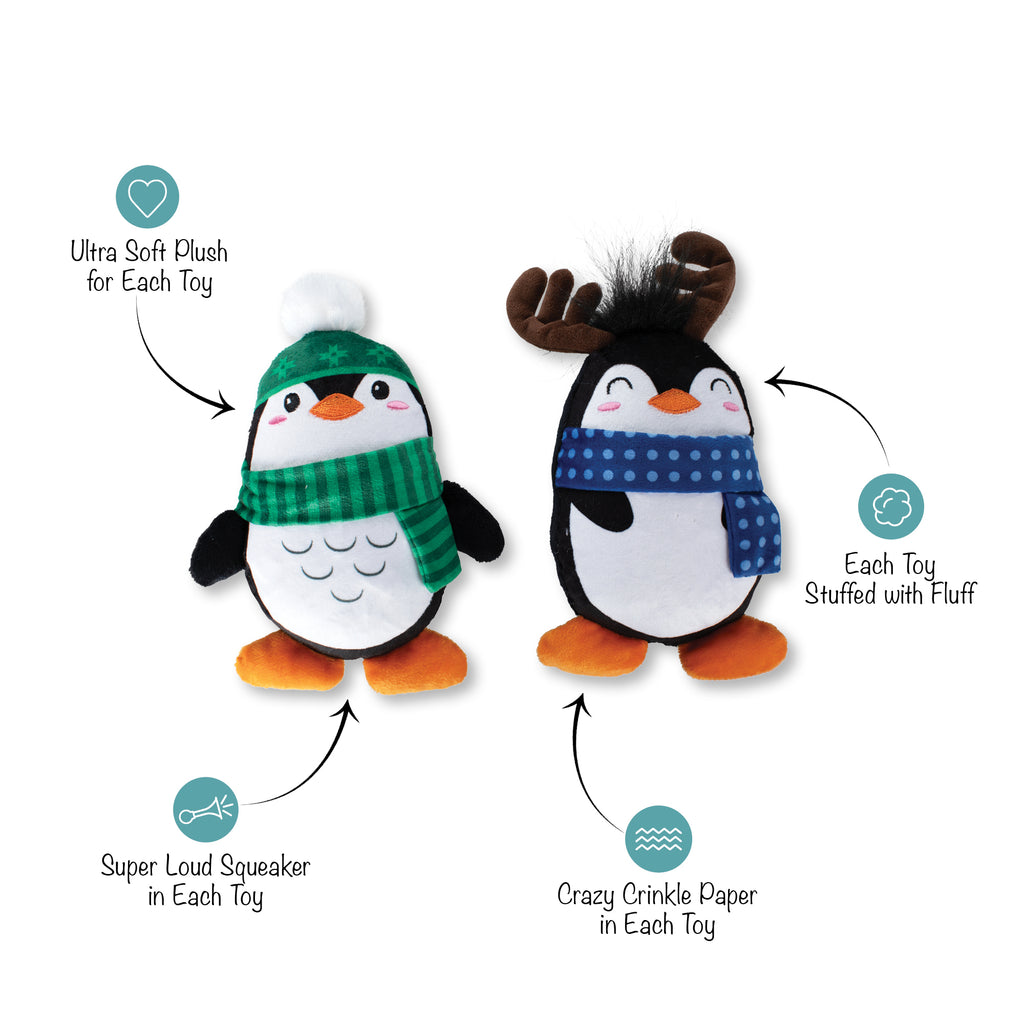 PETSHOP WINTER WADDLE LAND 2 PIECE DOG TOY SET