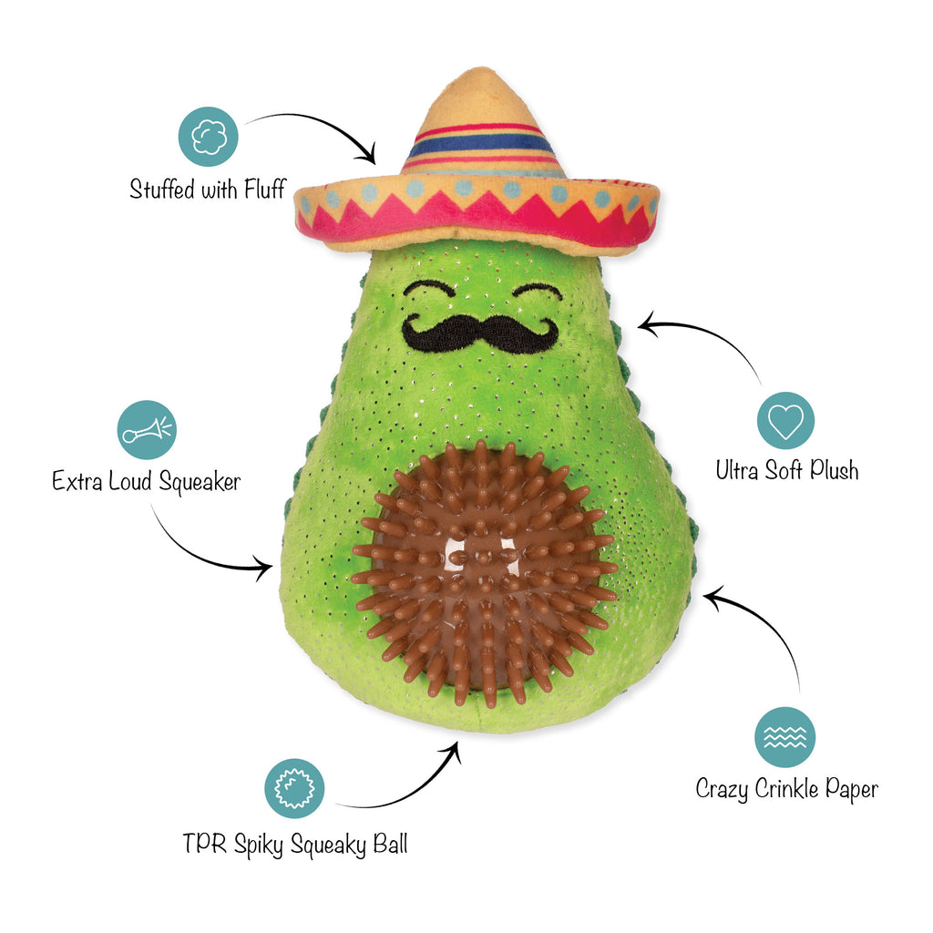 PETSHOP AVO-FIESTA PLUSH/SPIKEY BALL DOG TOY