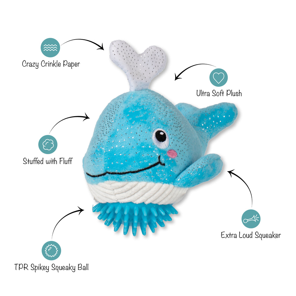 PETSHOP FEELING WHALEY GOOD! PLUSH/SPIKEY DOG TOY