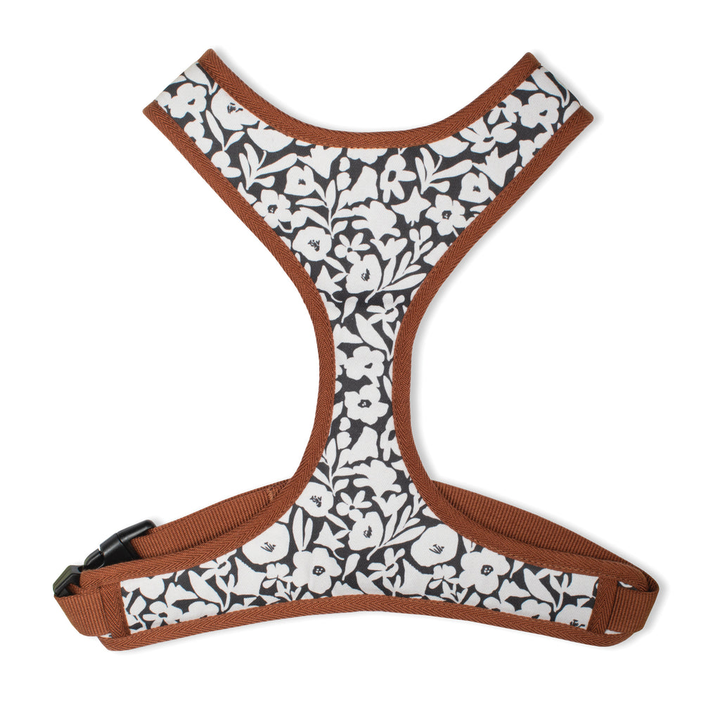 PETSHOP CHARCOAL FLORAL DOG HARNESS