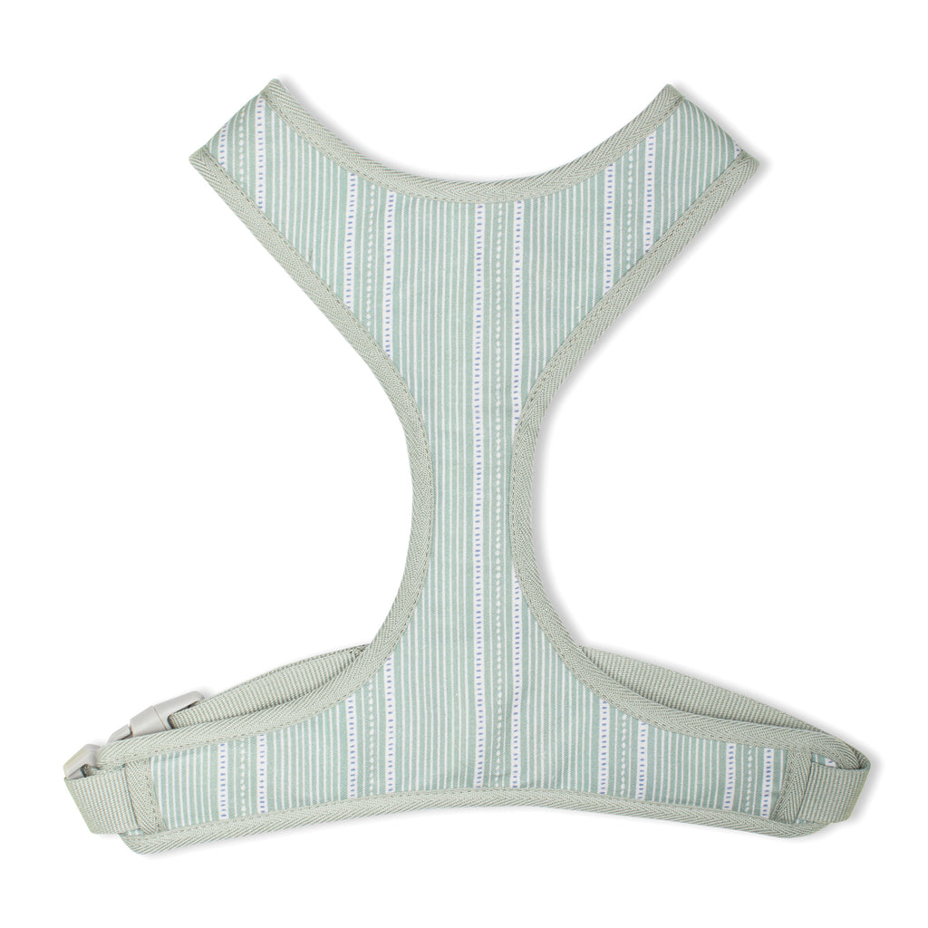 PETSHOP BLOCK STRIPE DUSTY SAGE DOG HARNESS