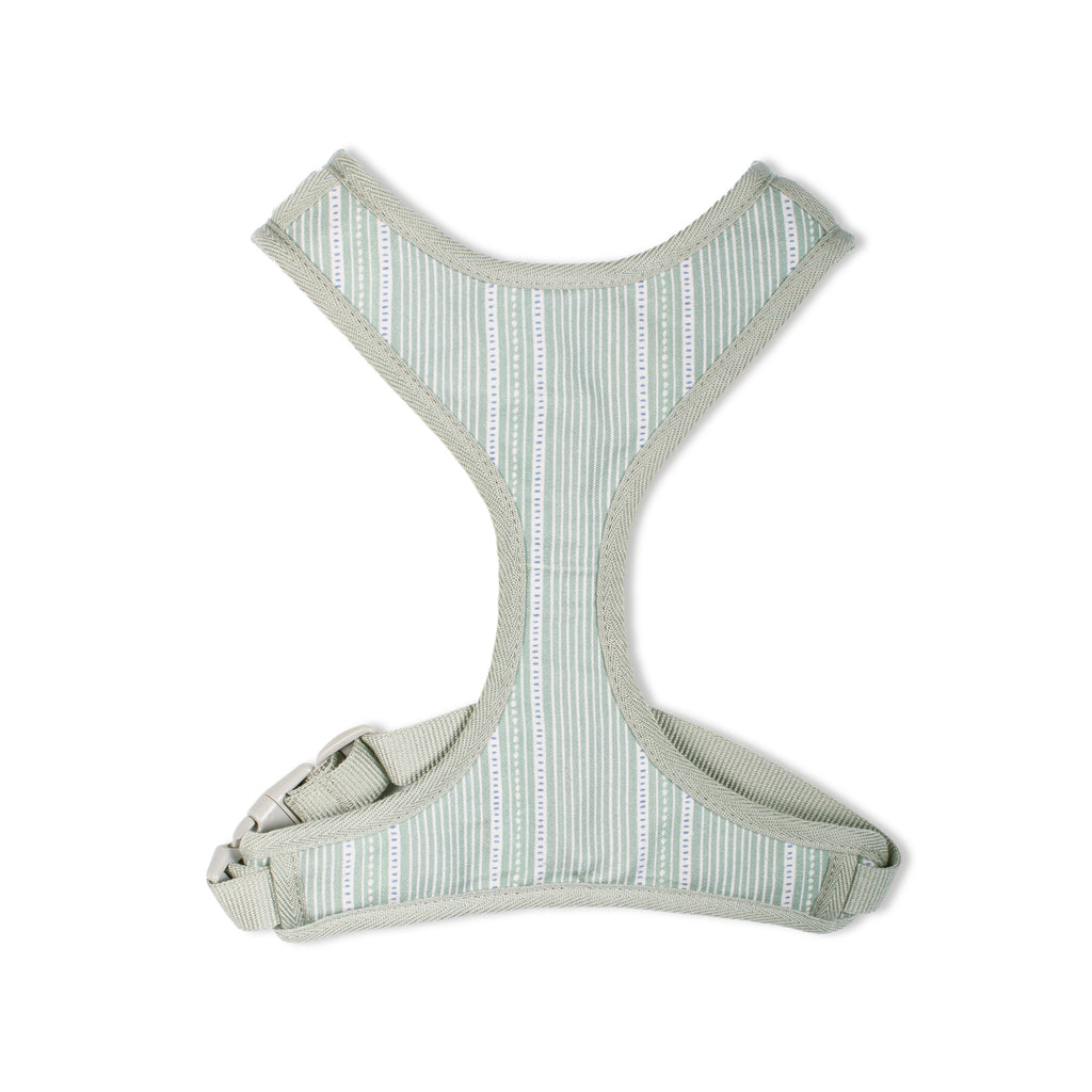 PETSHOP BLOCK STRIPE DUSTY SAGE DOG HARNESS