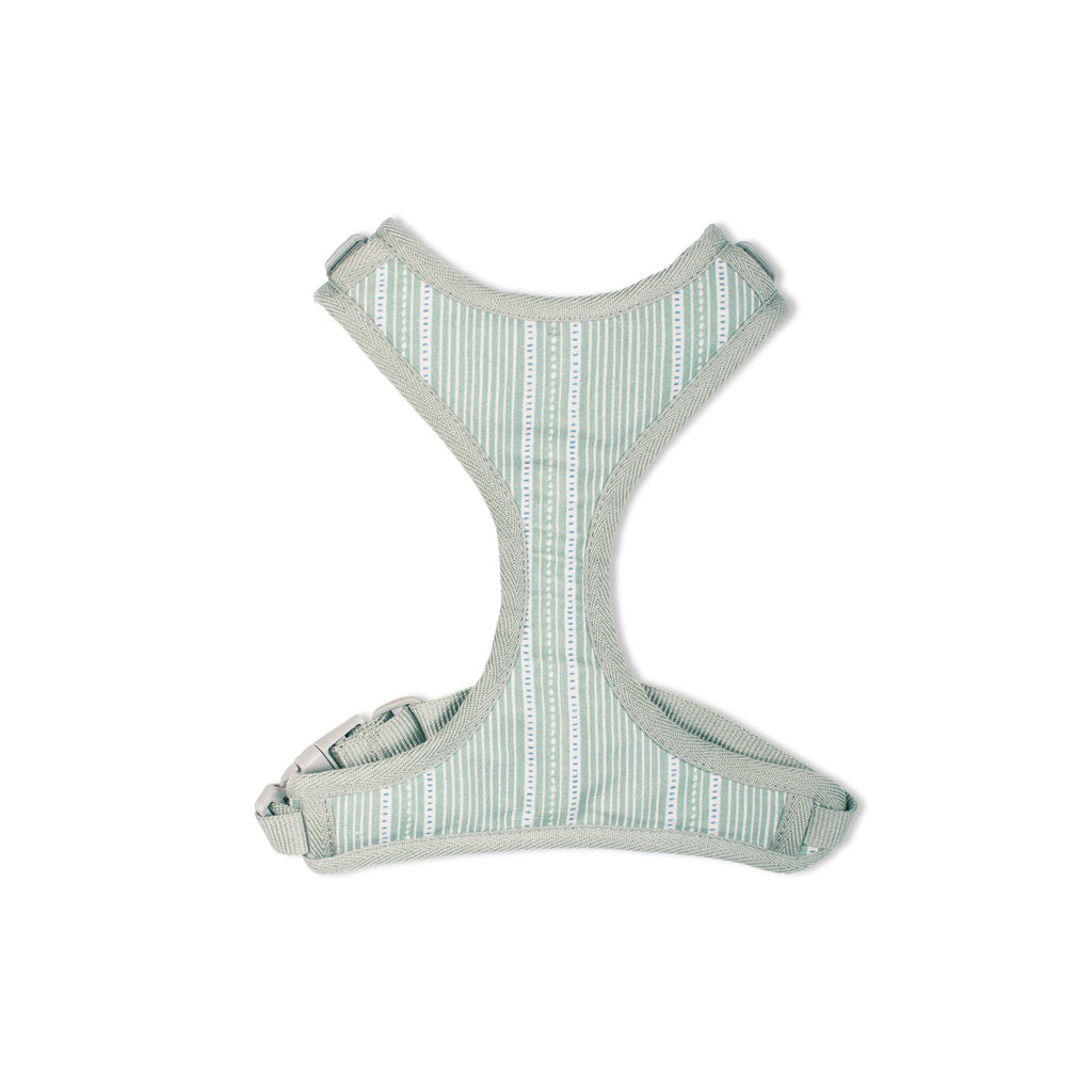 PETSHOP BLOCK STRIPE DUSTY SAGE DOG HARNESS