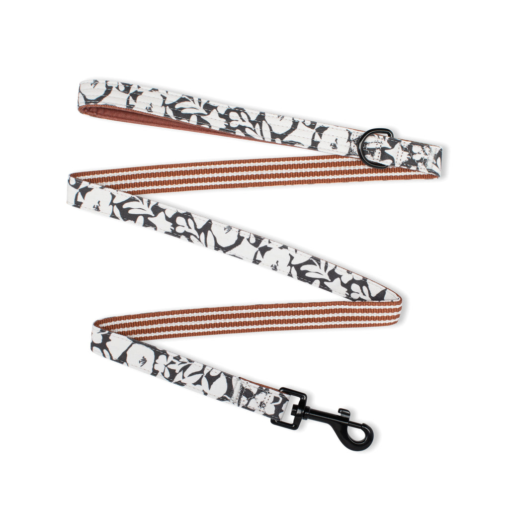 PETSHOP CHARCOAL FLORAL DOG LEASH