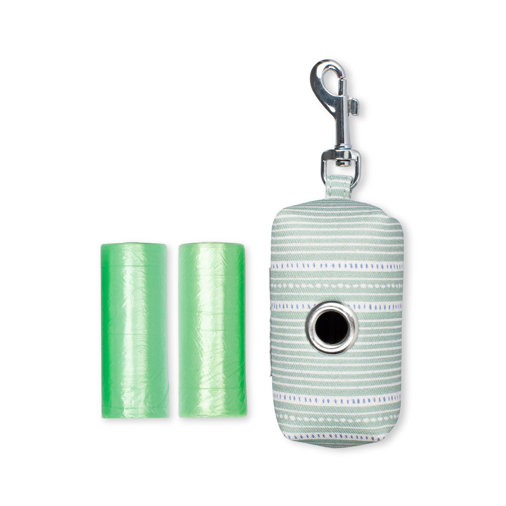 PETSHOP BLOCK STRIPE DUSTY SAGE WASTE BAG HOLDER