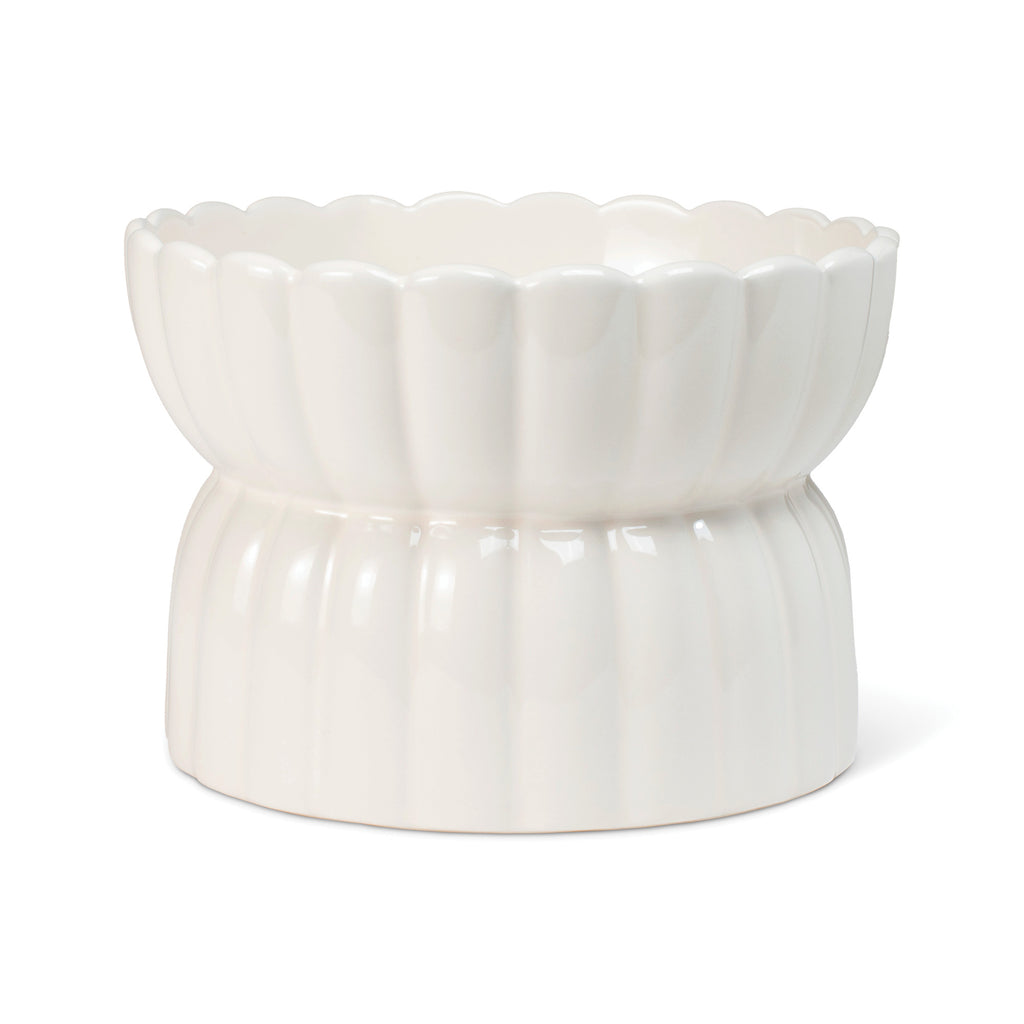 PETSHOP SCALLOPED IVORY MEDIUM DOG BOWL