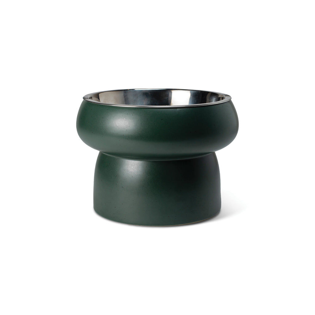 PETSHOP MATTE SPECKLED GREEN MEDIUM FEEDER WITH BOWL