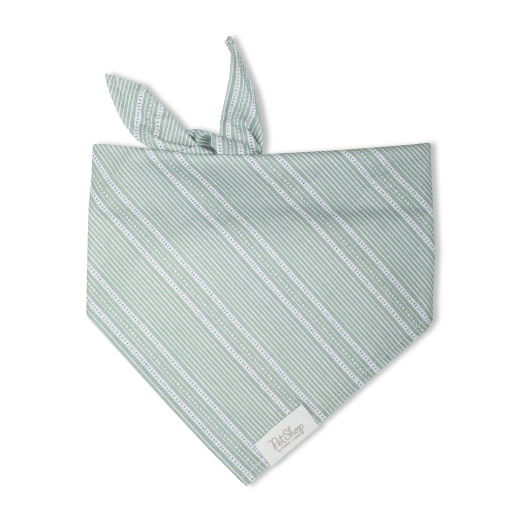 PETSHOP BLOCK STRIPE DUSTY SAGE BANDANA