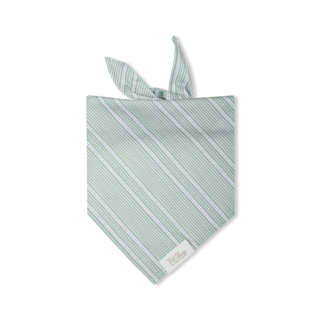 PETSHOP BLOCK STRIPE DUSTY SAGE BANDANA