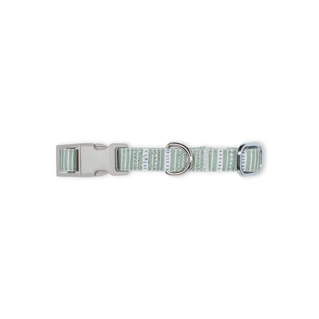 PETSHOP BLOCK STRIPE DUSTY SAGE DOG COLLAR